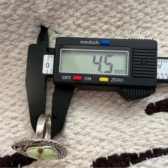 ❤️ Palomino Variscite 925 Navajo Decorative Silverwork Ring 11.2g Adjustable Sz - Picture 7 of 13